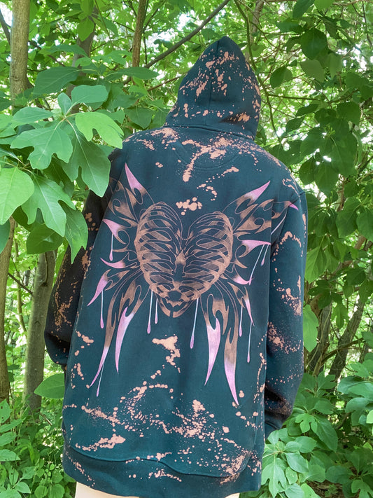 Custom Bleach Painted Hoodie - With Color