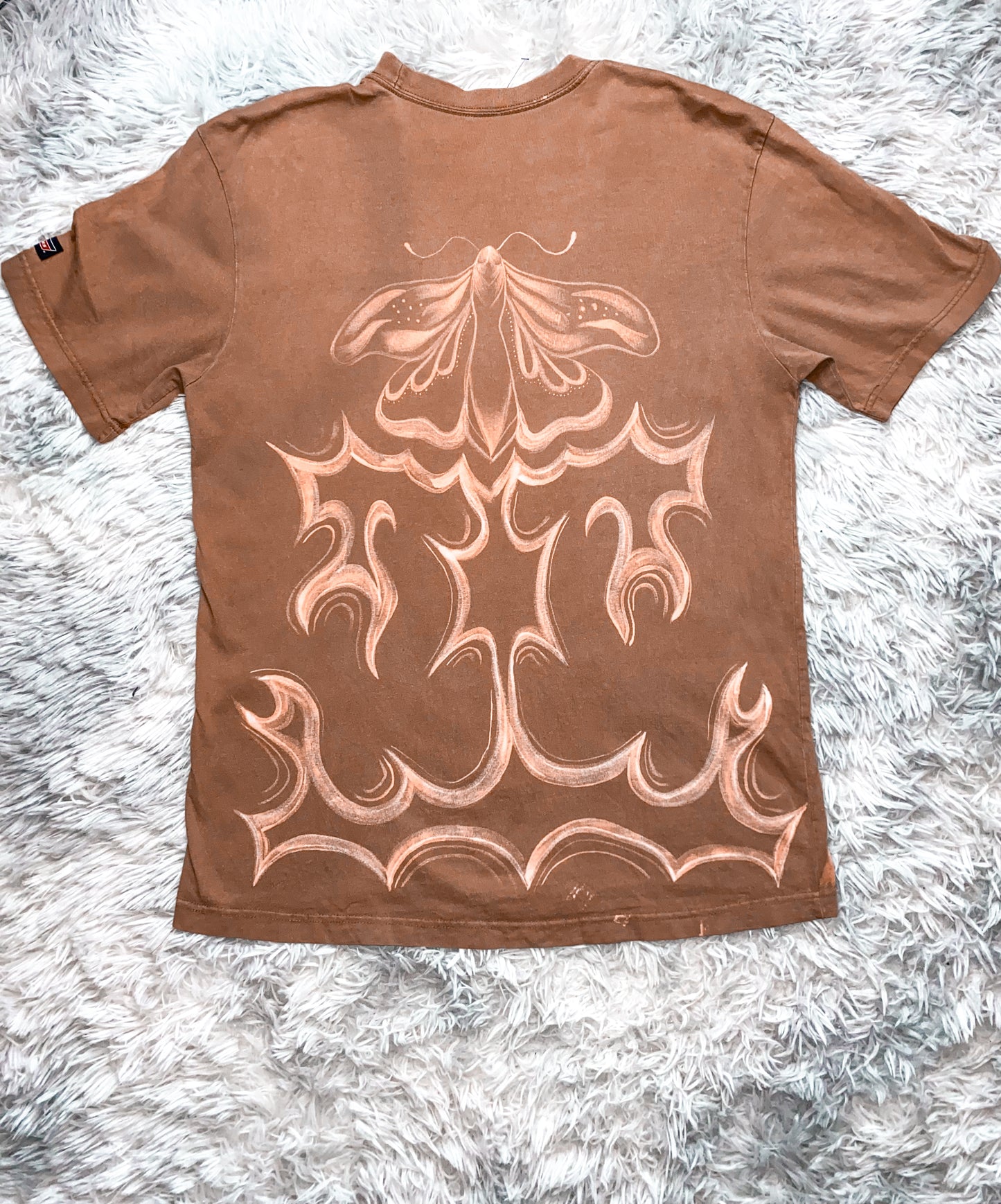 Tan bleach painted tshirt