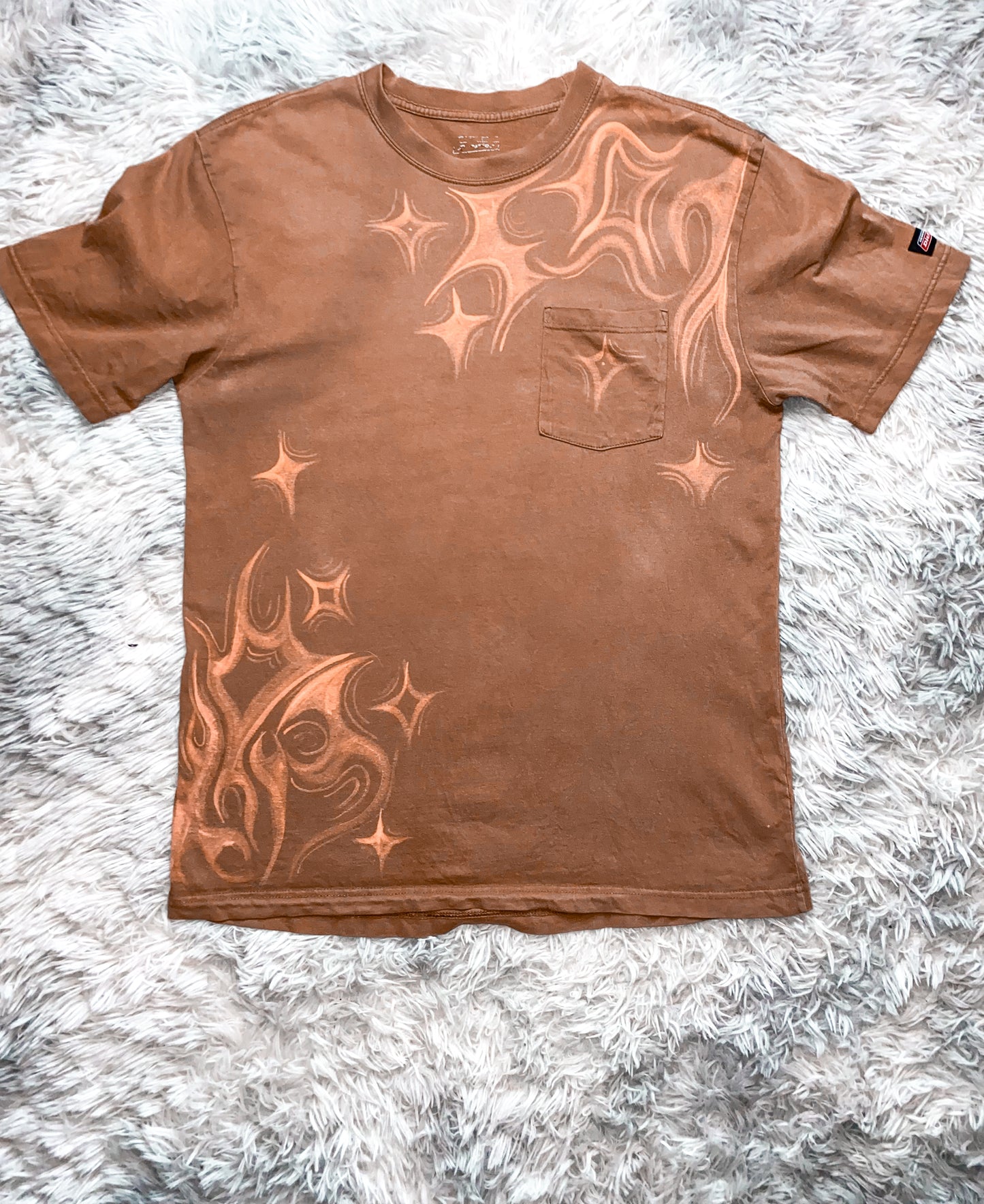 Tan bleach painted tshirt